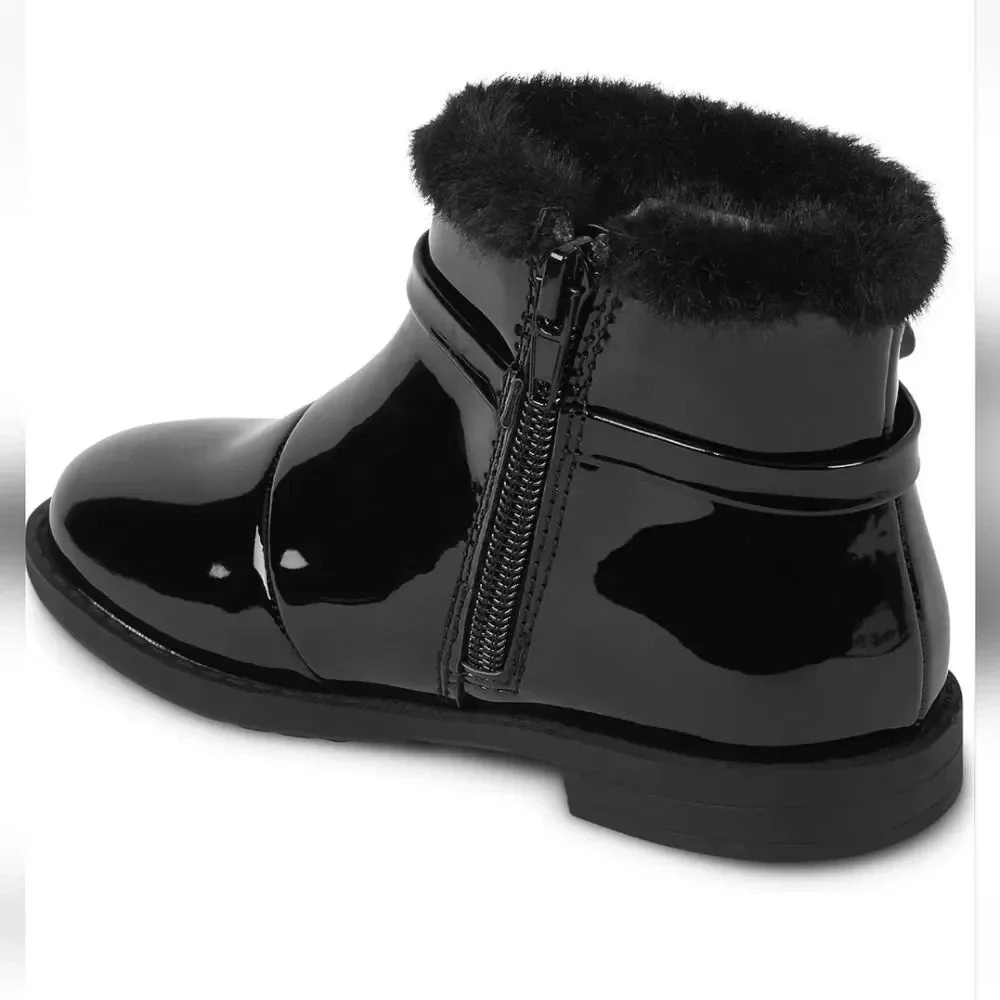 Gymboree girls Faux Leather Booties with Side Bow size 3